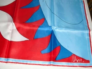 Vintage SCARVES BY VERA colorful abstract SUN polyester Scarf square 26", Japan - Picture 1 of 2