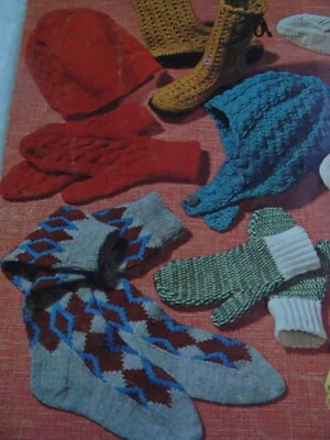 VTG 1967 Socks, Mittens and Accessories Coats & Clark Knit Crochet #182, 35p - Image 1 of 4