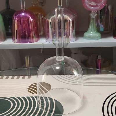 VAMN MAVN Handle Clear Crystal Sound Bowl A# Pineal Chakra Quartz Crystal Singing Bowl 6"