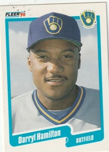 FREE SHIPPING-MINT-1990 Fleer Darryl Hamilton #325 BREWERS PLUS BONUS CARDS - Picture 1 of 1