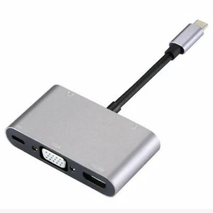 Type C to HDMI/VGA/USB 3.0/3.5mm Audio/USB-C PD Port Adapter 5 in1 Converter Hub - Picture 1 of 10