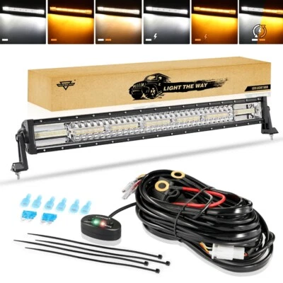 Barra de luces LED estroboscópicas de trabajo AUXBEAM 32" todoterreno conducción antiniebla ATV camión barco 6 modos Foto 1 de 4