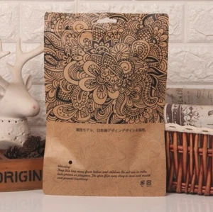 10X Kraft Paper with Zip Lock Bag Underwear Socks Gift Packaging Storage Bag - Foto 1 di 3