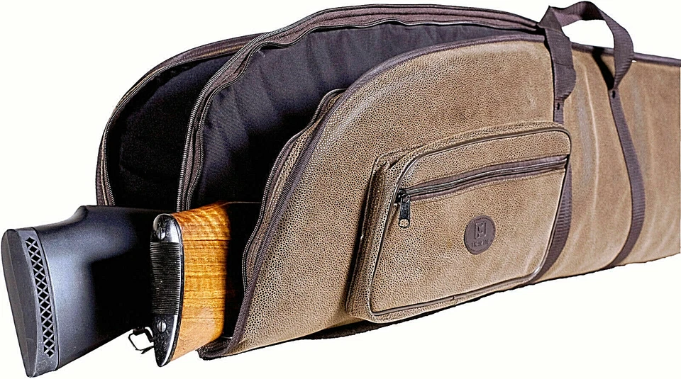 Franzen Waffentasche Büffelleder Look Gewehrtasche Gewehrfutteral D br