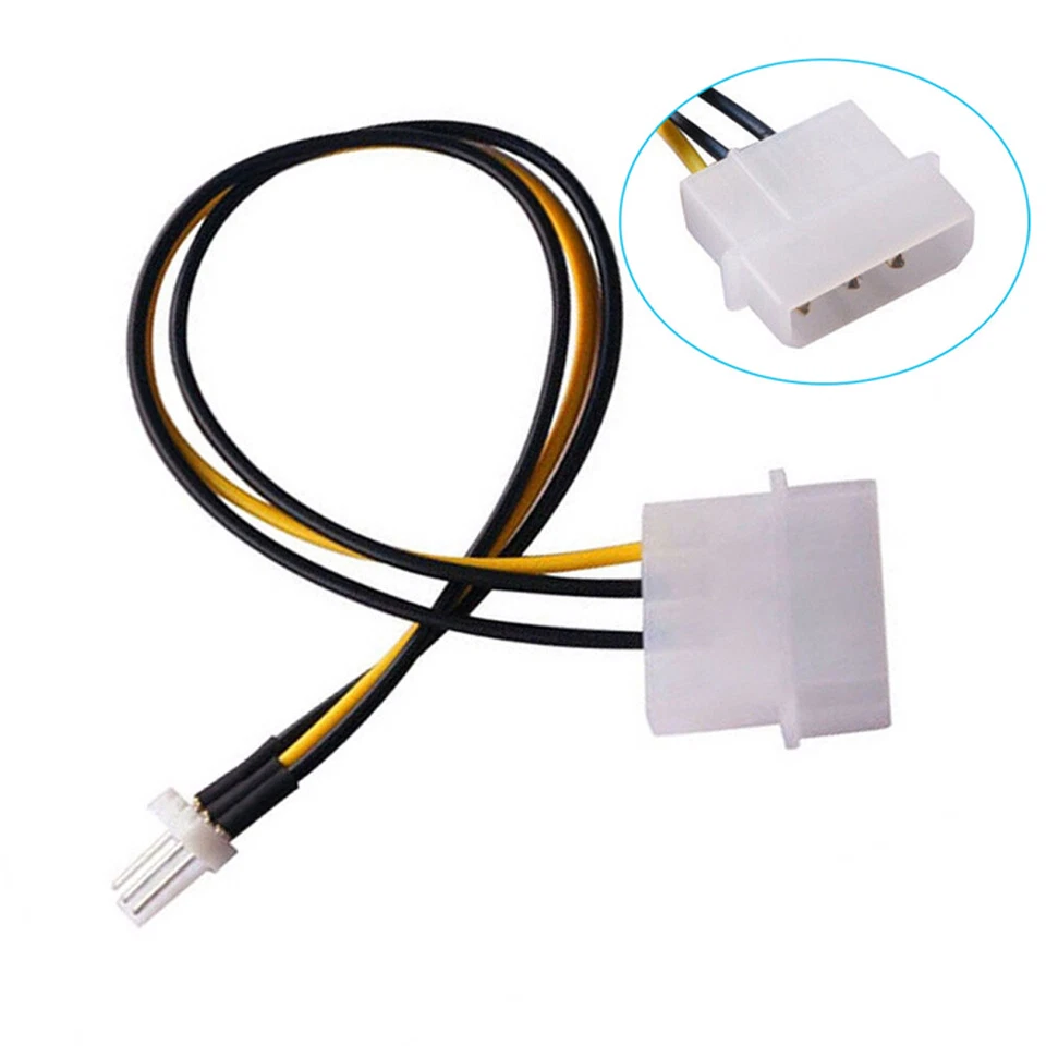 R05 4pin Molex / IDE auf 3pin CPU / Gehäuse Lüfter Strom Kabel Adapter PC 20cm - Bild 1 von 4