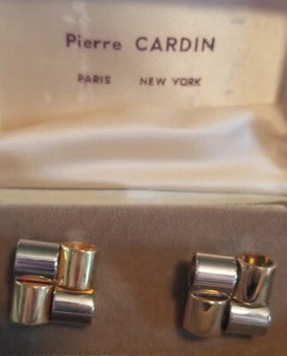 Vtg Pierre Cardin Silver & Gold Tone Heavy Cufflinks - With Original Box - Image 1 of 4