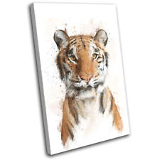 Tiger Big Cat Paint Minimal Animals SINGLE CANVAS WALL ART Picture Print