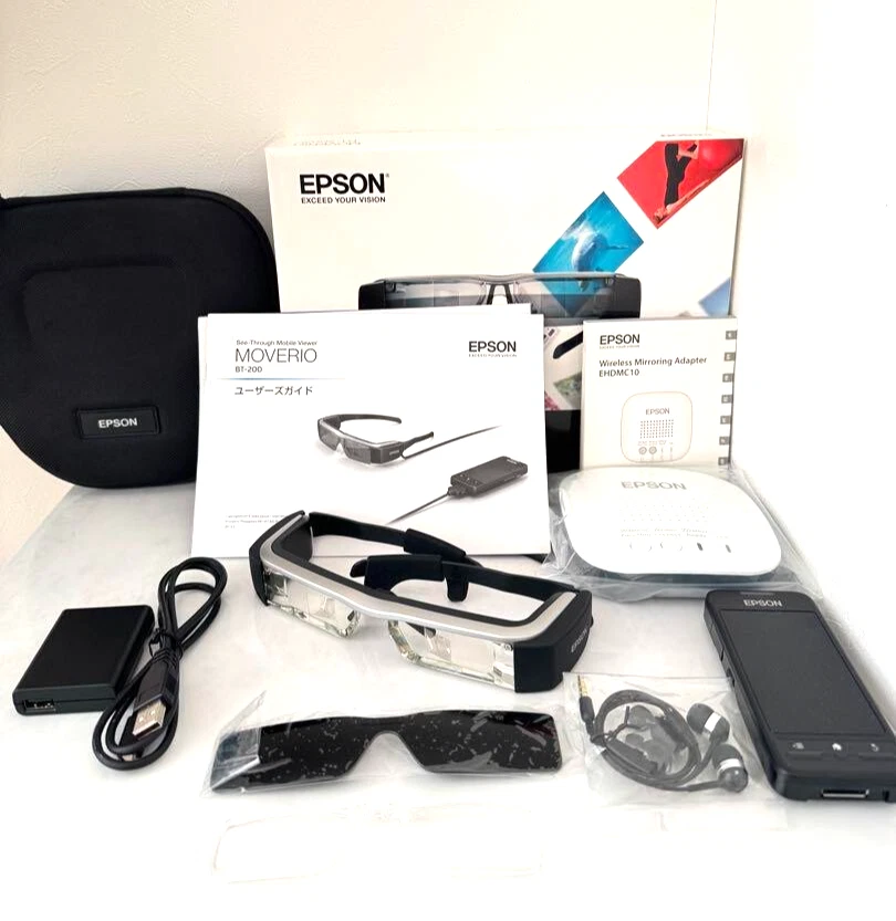 EPSON MOVERIO BT-200 Smart Glasses AR Display Wi-Fi Bluetooth New From JAPAN - Image 1 of 4