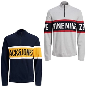 Jack & Jones Core Jumper Mens High Neck 1/4 Zip Knit Sweater Jcoyork - Picture 1 of 6
