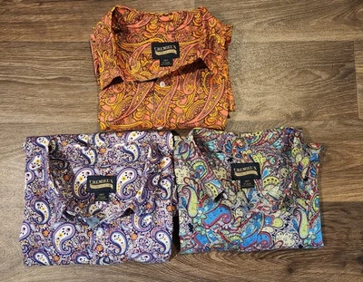 Lote de 3 camisas Cremieux Premium para hombre cachemir manga larga abotonadas talla-2XT Foto 1 de 4