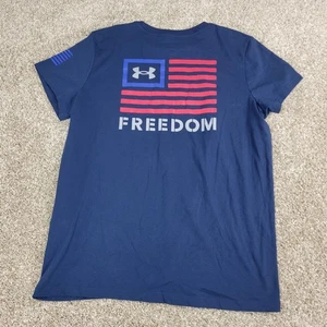 Camiseta Under Armour Para Hombres XL Azul Freedom EE. UU. Rendimiento Elastizada Cuello Redondo - Imagen 1 de 5
