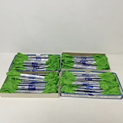 Vintage Bucilla Six Strand Embroidery Thread 2588 Green 8 Yards Each Lot x 44 - Image 1 of 4