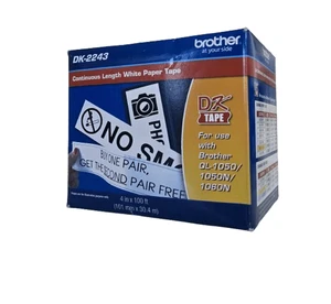 Brother DK-2243 White Continuous Paper Roll 4"x100' Direct Thermal OpenBox - Picture 1 of 3