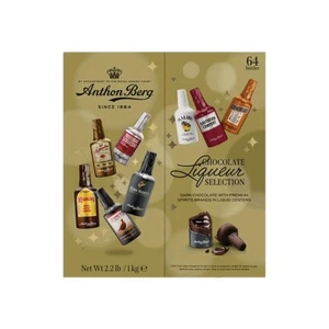 Anthon Berg liquori al cioccolato fondente 64 pezzi a forma di bottiglia confezione regalo 2,2 libbre NUOVO - Foto 1 di 2
