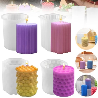 MARKENLOS 4 Stück Kerzenform Silikon, Kerzenformen Zum Gießen Set 3D DIY Kerzen Silikonfor