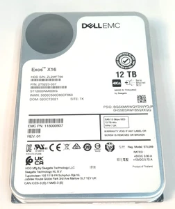 Dell EMC Seagate Exos X16 12TB SAS Drive HDD 2T5223-037 For Parts - Picture 1 of 13