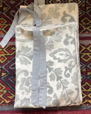 2 Pottery Barn Smoke Ana Medallion Tie Ends Cotton Linen Shams  Standard - Image 1 of 4