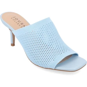 Journee Collection Womens Leighton Blue Mules Shoes 7.5 Medium (B,M) BHFO 1297 - Picture 1 of 3