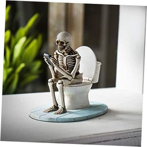 Pacific Giftware Life After Death Telefon Never Stop Skelett sitzend auf Toilette  - Bild 1 von 7