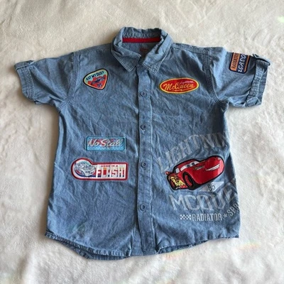 Disney Cars Lightning McQueen Mechanic Shirt Buttondown Boy’s 5/6 Pixar Rusteze - Image 1 of 4