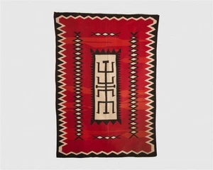 5x8 Ft Red Wool Handwoven Kilim Navajo Rug Western Pattern Halloween Decor Rug - Picture 1 of 1
