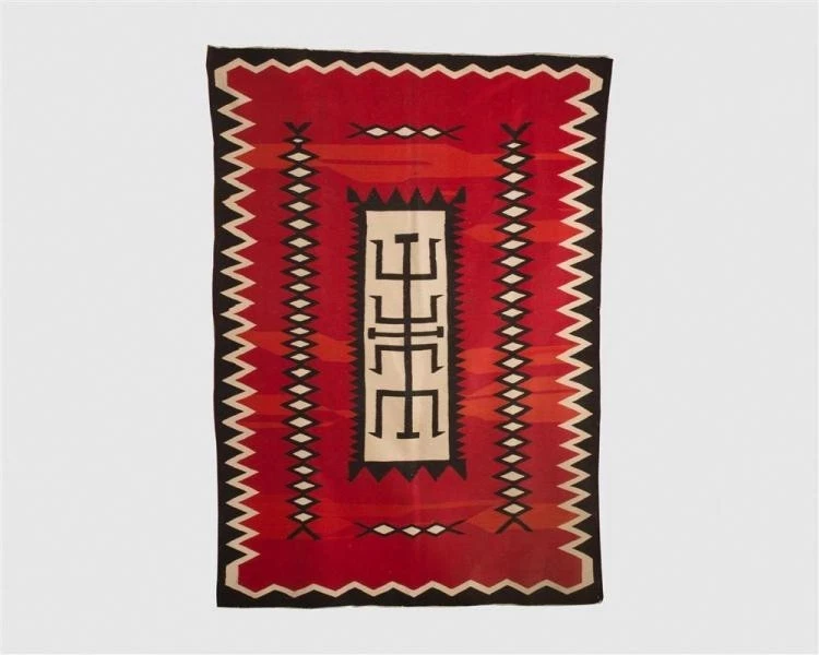5x8 Ft Red Wool Handwoven Kilim Navajo Rug Western Pattern Halloween Decor Rug - Image 1 of 1