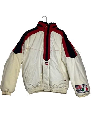 Vintage 90s Fila Italia Jacket Red & White Puffer Jacket Sz Large - Image 1 of 4