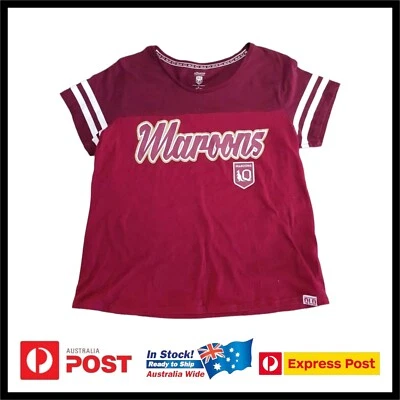 Authentic State of Origin QLD Maroons T-Shirt Kids Size 16 - image 1 of 4
