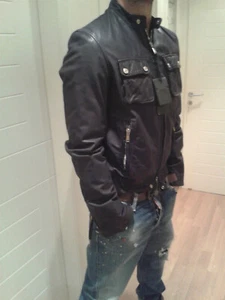 Authentic DSQUARED leather biker jacket 74AM248 tag.52 - Picture 1 of 11