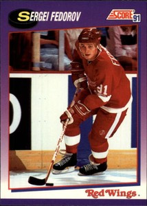 1991-92 Score American Red Wings Hockey Card #250 Sergei Fedorov