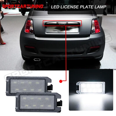 2 个 LED 车牌灯适用于菲亚特 500 吉普罗盘大切诺基 14-17 道奇 — 第 1/4 张图片
