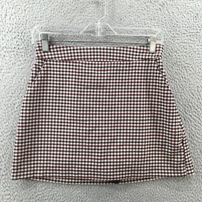 Abercrombie & Fitch Mini Short Skirt Womens S Multicolor Plaid Pleated Front Zip - Image 1 of 4