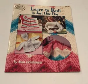 Learn To Knit In One Day Leinhauser ASN #1210 Easy Hat Scarf Baby Sweater - Picture 1 of 4