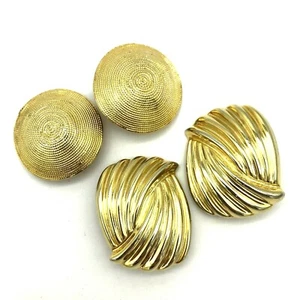 Grobe goldfarbene Ohrringe 2 Stück Statement Clip On - Bild 1 von 12