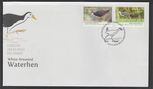 COCOS Islands 2023 White-Breasted WATERHEN set of 2 V F Used on FDC  - BIRDS. - Bild 1 von 1