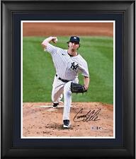Gerrit Cole Yankees Framed Signed 16x20 Home Pitching Photograph