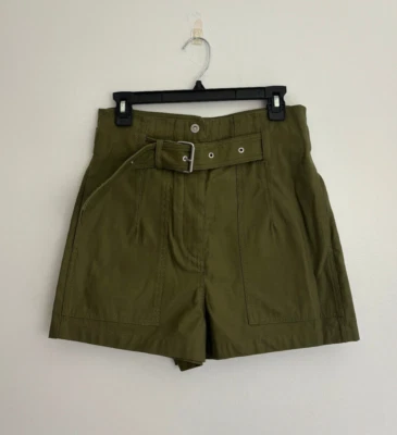 3.1 Phillip Lim зеленый высокая талия зеленый пояс шорты размер 2 - Изображение 1 из 4