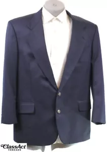 Oscar De La Renta Mens Blue 2 Metal Btn Sport Coat Blazer 44R - Picture 1 of 10