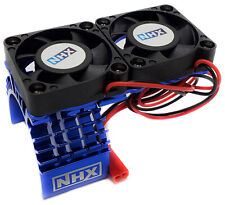 NHX Motor Heat Sink w/ Twin Cooling Fan Blue :Rustler XL-5  / VXL 4X4