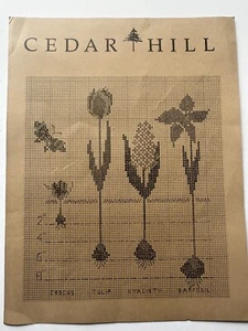 Cedar Hill Counted Cross Stitch Spring Bulb Planting Guide Kit- Linen, Threads - Picture 1 of 6