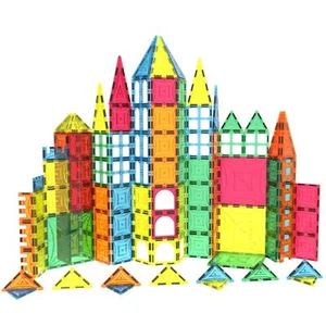 182PC Magnet Tiles Mag-Genius Magnetic Building Blocks SET Toys For Kids GIFT - Picture 1 of 8