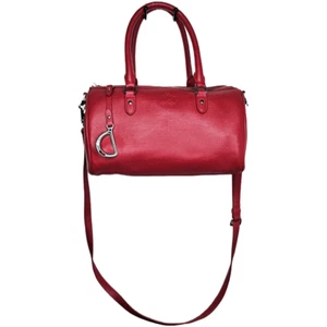 Ralph Lauren Red Purse Handbag Vintage Duffle Speedy - Picture 1 of 12