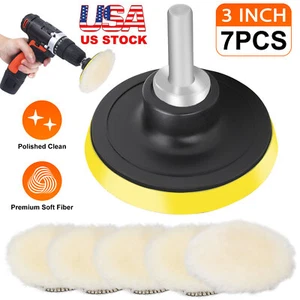7PCS 3 Inch Car Polishing Buffing Pads Kit for Drill Sponge Waxing Foam Polisher - Picture 1 of 9