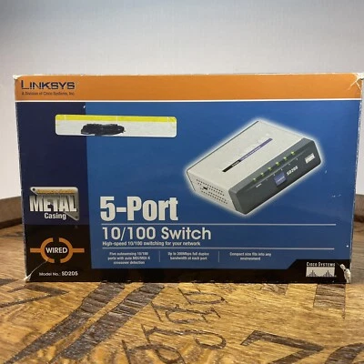 Linksys 5 Port Switch SD205 with Power Supply Open Box - Image 1 of 4