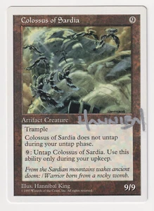 Signed Colossus of Sardia Proof MP 5th Edition Artist Hannibal King MTG Magic AP - Picture 1 of 2