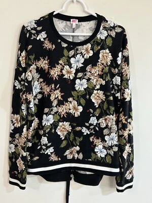 Juicy By Juicy Couture Floral Sweatshirt Route 1 Bloom Wmns Large Tie Back Track - Image 1 of 4