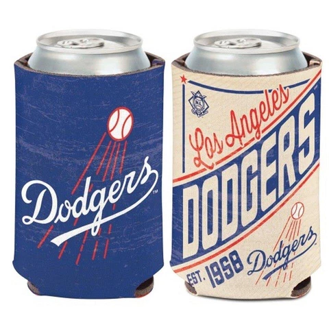 Los Angeles Dodgers 12oz Two Sided Vintage Can Cooler [NEW] Holder Foam Koozie Cover