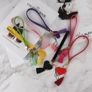 New Love Heart Tassel Hand Wrist Lanyard Phone Straps String KeychainsJCAUs6 - Photo 1 sur 15