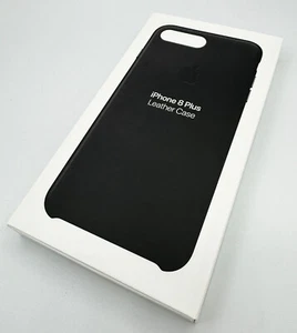 Genuine / Original Apple iPhone 7 Plus & 8 Plus Back Leather Case - Black - Picture 1 of 10