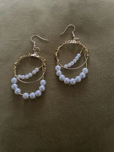 gold pearl earrings Stainless Steel - Picture 1 of 5